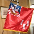 Indoor flag in New Belgrade municipality building