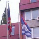 Flags in front of municipality building in Rakovica
