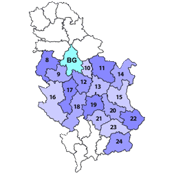 Centralna Srbija, upravni okruzi